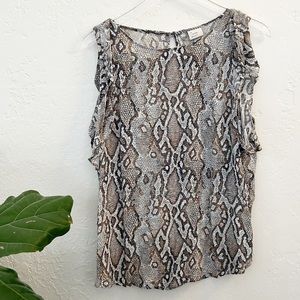 A New Day Snakeskin Print Sleeveless Top Size L